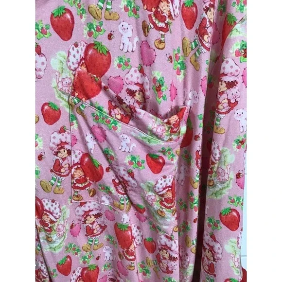 Strawberry Shortcake Sweet Peas Womens Pajama Set sz XL Pink Sleepwear Comfort